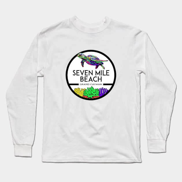 Seven Mile Beach Grand Cayman Islands Sea Turtle Long Sleeve T-Shirt by DD2019